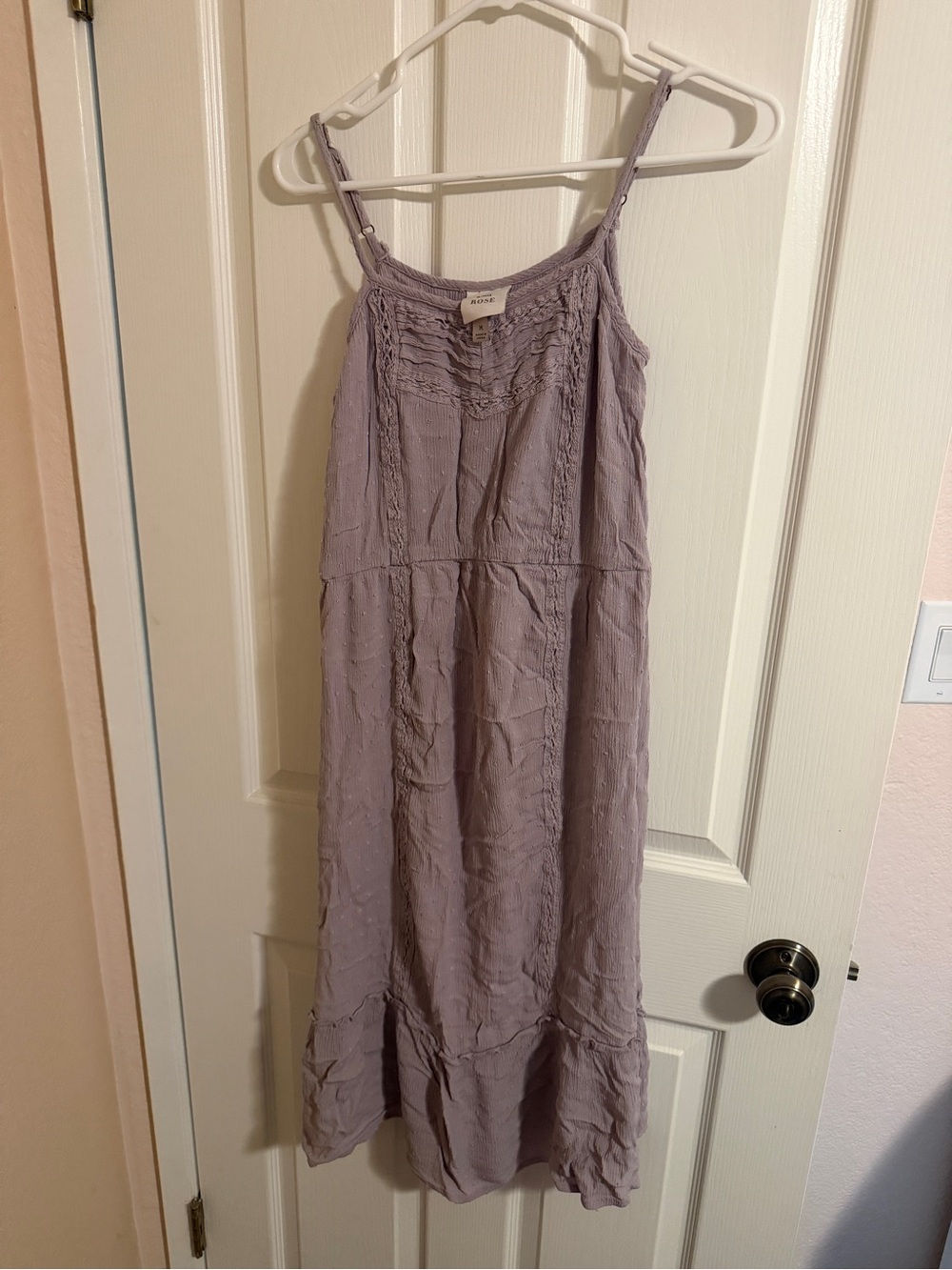 Knox Rose Lavender Tiered Spaghetti-Strap Maxi Dress